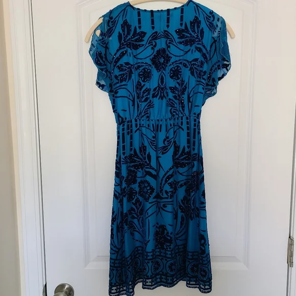 Hale Bob Velvet Print Silk Blend Dress Size X-Small - Picture 4 of 16
